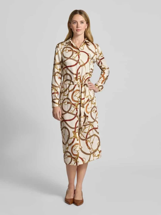 Zdjęcie produktu Sukienka koszulowa z wiązanym paskiem model ‘FAYELLA’ Lauren Ralph Lauren Écru