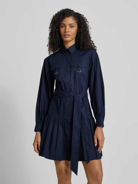 Zdjęcie produktu Sukienka koszulowa z wiązanym paskiem model ‘GARNLEY’ Lauren Ralph Lauren Granatowy