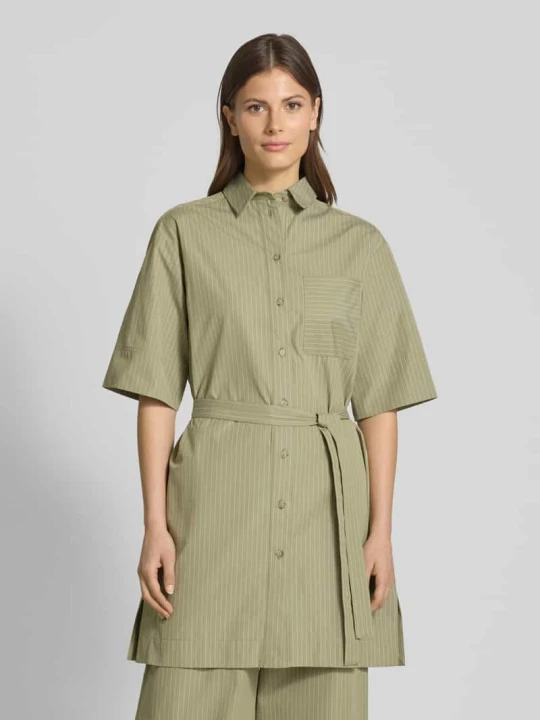 Zdjęcie produktu Sukienka koszulowa z wiązanym paskiem model ‘SOSPIRO’ MM By Max Mara Khaki