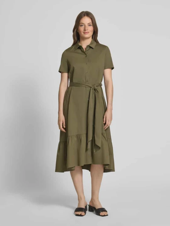 Zdjęcie produktu Sukienka koszulowa z wiązanym paskiem ROBE LÉGÈRE Khaki