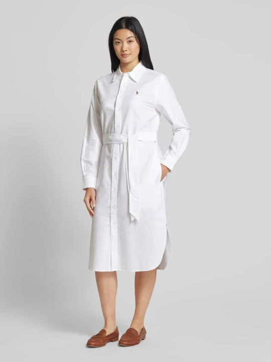 Zdjęcie produktu Sukienka koszulowa z wyhaftowanym logo model ‘CORY’ Polo Ralph Lauren Biały