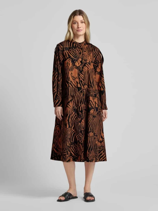 Zdjęcie produktu Sukienka koszulowa ze zwierzęcym nadrukiem model ‘UNIONE’ Weekend Max Mara Koniakowy