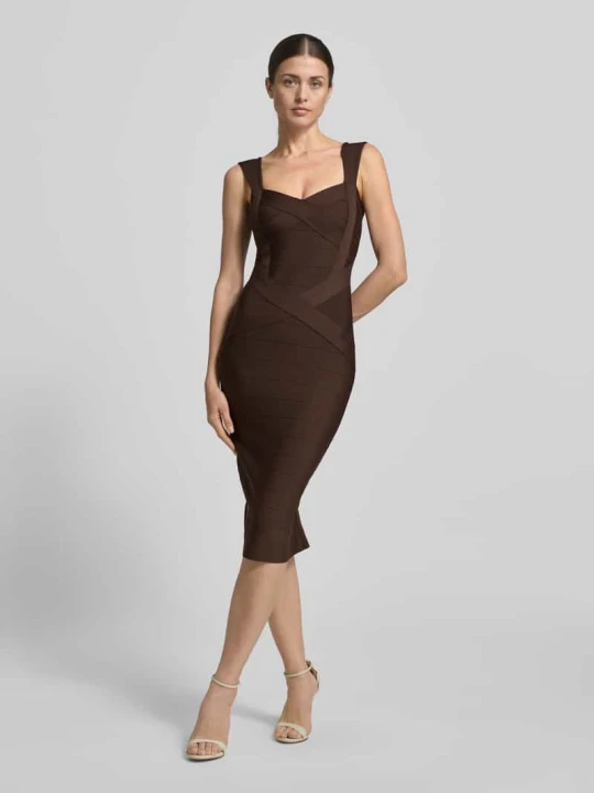 Zdjęcie produktu Sukienka krój slim fit w kroju bez rękawów Lipsy Średniobrązowy