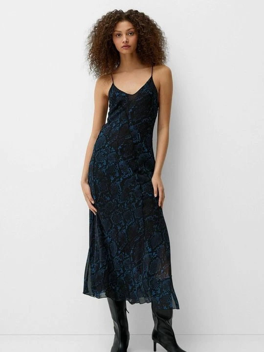 Zdjęcie produktu Sukienka letnia Bershka granatowy
