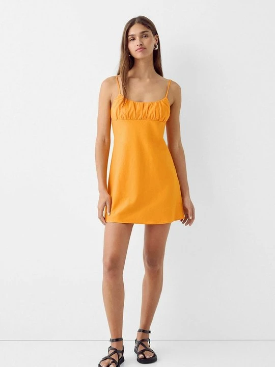 Zdjęcie produktu Sukienka letnia Bershka pomarańczowy