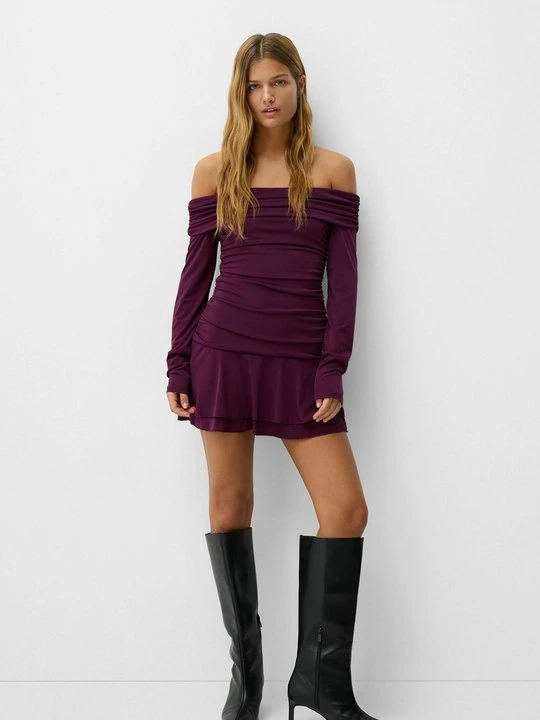 Zdjęcie produktu Sukienka letnia Bershka bordowy