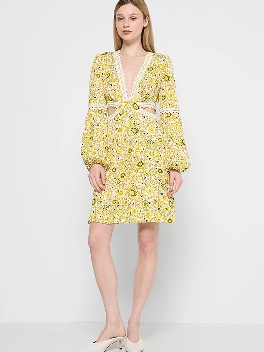 Zdjęcie produktu Sukienka letnia Diane Von Furstenberg żółty