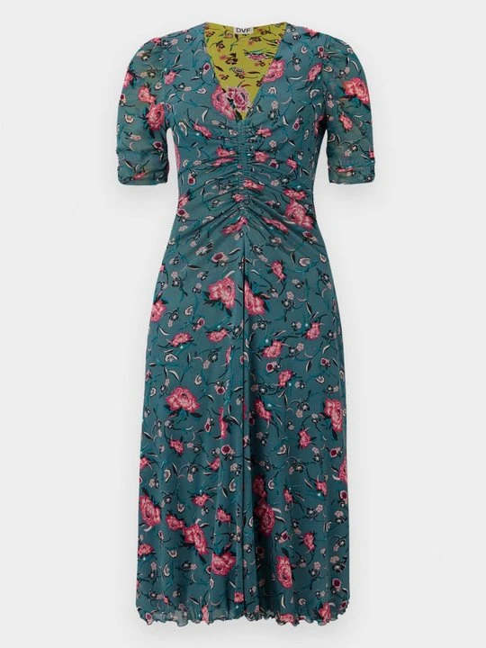 Zdjęcie produktu Sukienka letnia Diane Von Furstenberg żółty