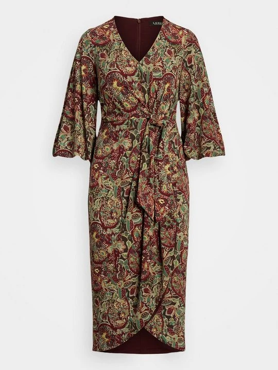 Zdjęcie produktu Sukienka letnia Lauren Ralph Lauren bordowy