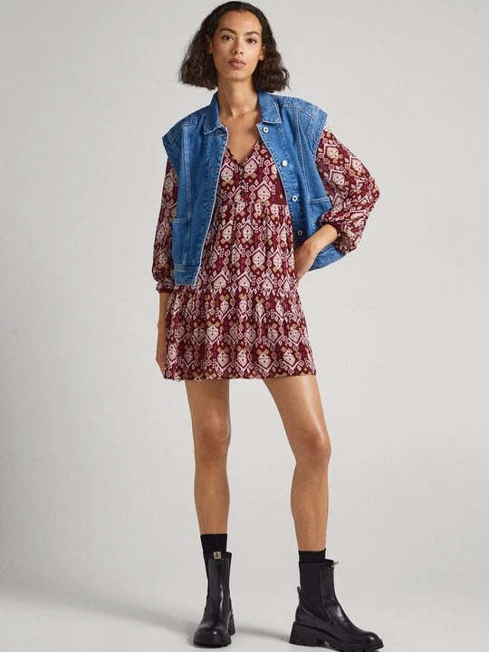 Zdjęcie produktu Sukienka letnia Pepe Jeans bordowy