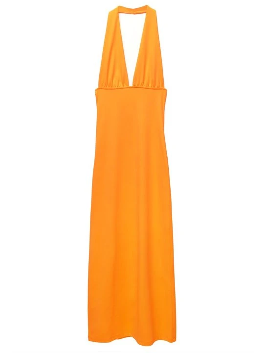 Zdjęcie produktu Sukienka letnia PULL&BEAR pomarańczowy