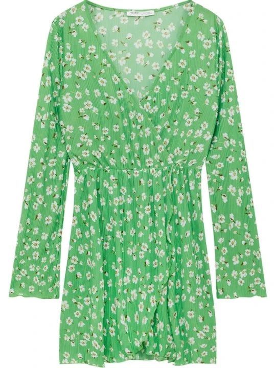 Zdjęcie produktu Sukienka letnia PULL&BEAR zieleń butelkowa