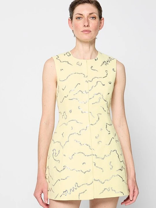 Zdjęcie produktu Sukienka letnia Tory Burch jasnożółty