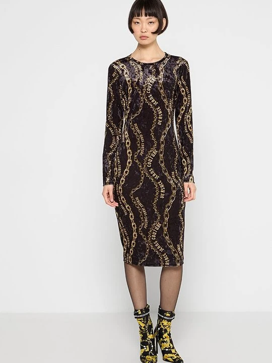 Zdjęcie produktu Sukienka letnia Versace Jeans Couture antracytowy melanż