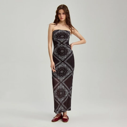 Zdjęcie produktu Sukienka maxi bandeau we wzór paisley House