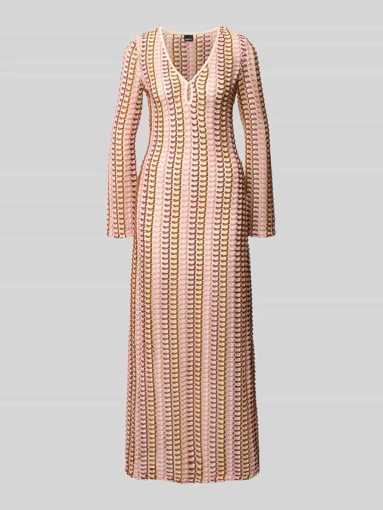 Zdjęcie produktu Sukienka maxi w dzianinowym wyglądzie, krój slim fit Gina Tricot Beżowy melanż