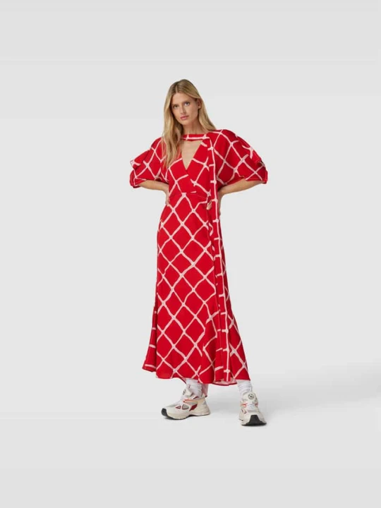 Zdjęcie produktu Sukienka maxi w stylu kopertowym Victoria Beckham Czerwony