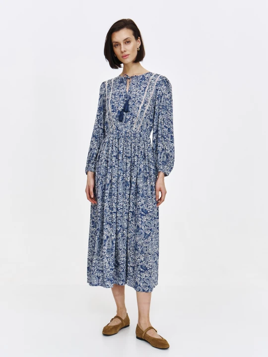Zdjęcie produktu Sukienka maxi we wzory w stylu boho TOP SECRET Niebieski