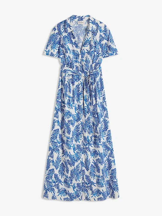 Zdjęcie produktu Sukienka maxi z nadrukiem, z lejącej wiskozy BonPrix biały