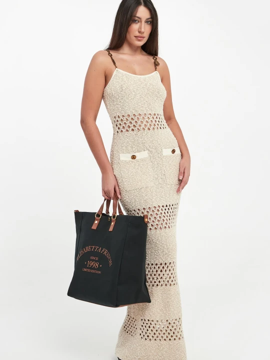 Zdjęcie produktu Sukienka maxi z tkaniny bouclé ELISABETTA FRANCHI