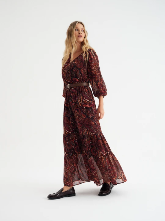 Zdjęcie produktu Sukienka maxi z wzorem paisley TOP SECRET Brązowy