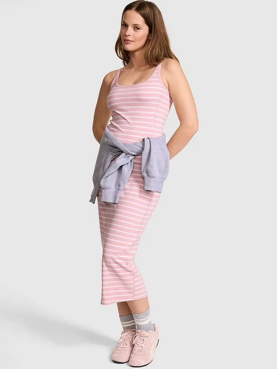 Zdjęcie produktu PINK Sukienka midi All-Day Soft Rib z wysokim dekoltem Victoria's Secret