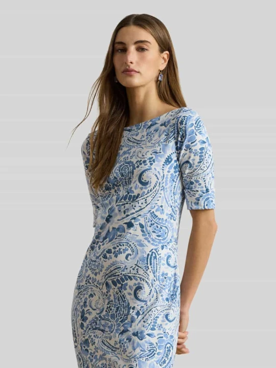 Zdjęcie produktu Sukienka midi casualowa ze wzorem na całej powierzchni Lauren Ralph Lauren Niebieski melanż