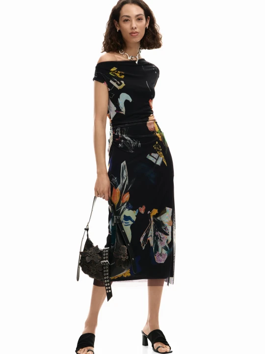 Zdjęcie produktu Sukienka midi collage Desigual czarny