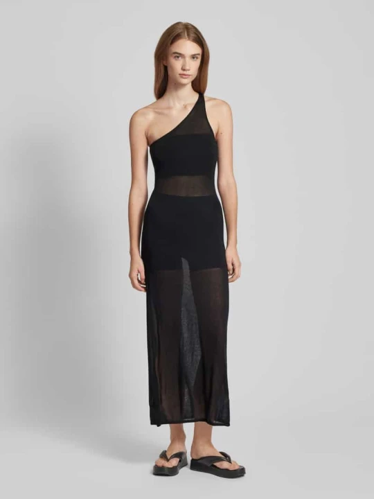 Zdjęcie produktu Sukienka midi na jedno ramię Calvin Klein Czarny