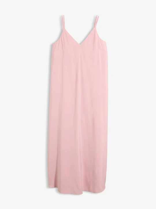 Zdjęcie produktu Sukienka midi na regulowanych ramiączkach z mieszanki wiskozy BonPrix różowy