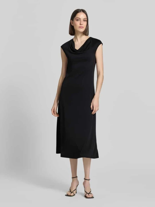Zdjęcie produktu sukienka midi o kroju regular fit z lejącym dekoltem model 'Vetusta' MM By Max Mara Czarny