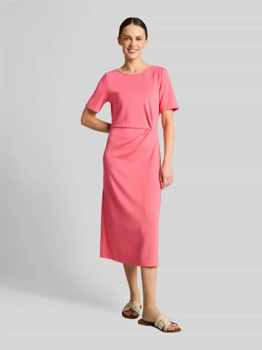 Zdjęcie produktu Sukienka midi o kroju regular fit z wiązanym detalem Tom Tailor Mocnoróżowy