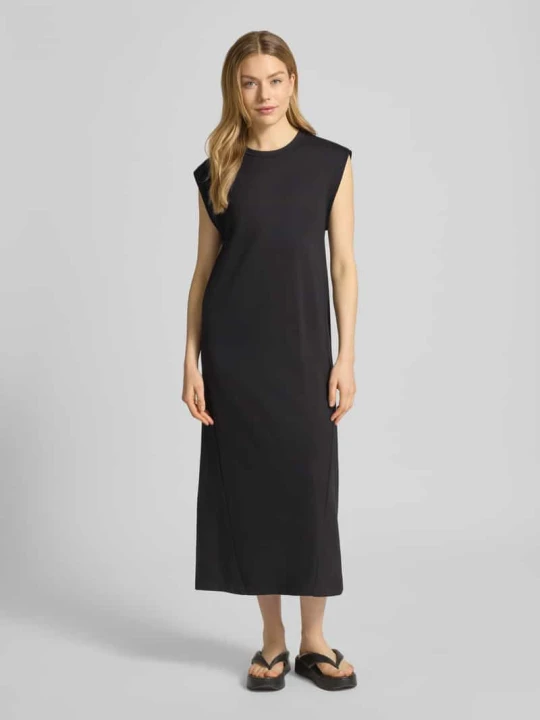 Zdjęcie produktu sukienka midi o kroju relaxed fit z mieszanki wiskozy model 'Seano' B.Young Czarny
