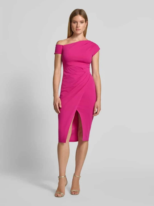 Zdjęcie produktu Sukienka midi o kroju slim fit z rozcięciem Lipsy Mocnoróżowy