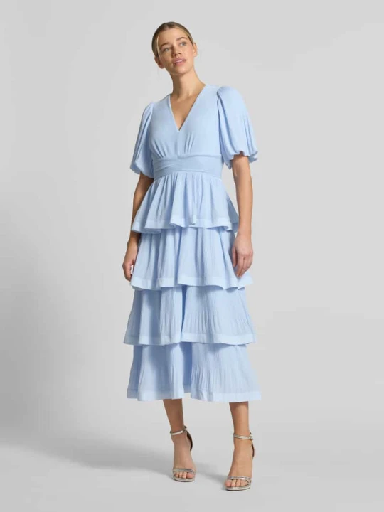 Zdjęcie produktu sukienka midi w stylu falban model 'Plira' Y.A.S Jasnoniebieski