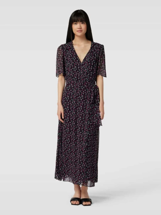 Zdjęcie produktu Sukienka midi w stylu kopertowym The Kooples Czarny