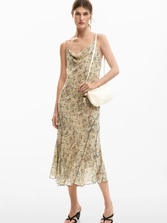 Zdjęcie produktu Sukienka midi w stylu rustykalnym Desigual biały
