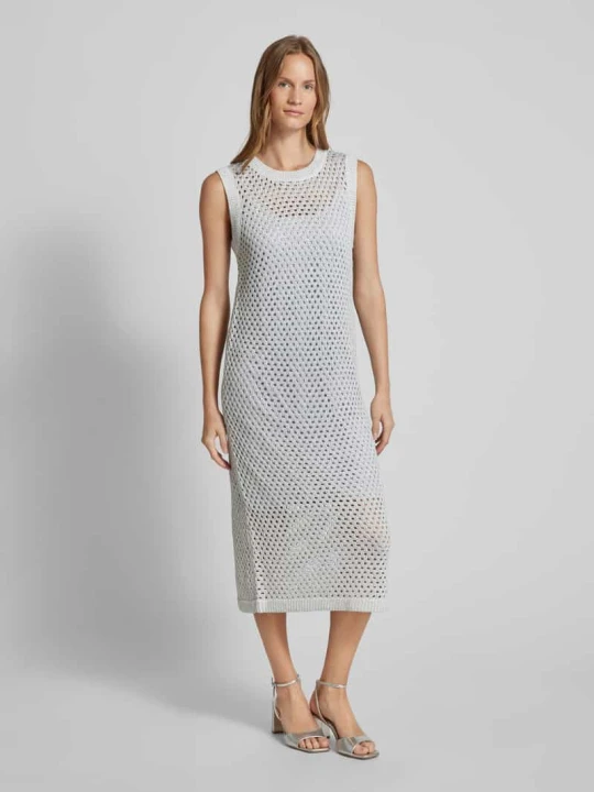 Zdjęcie produktu Sukienka midi z ażurowym wzorem model ‘OLIVIA’ Vero Moda Beżowy