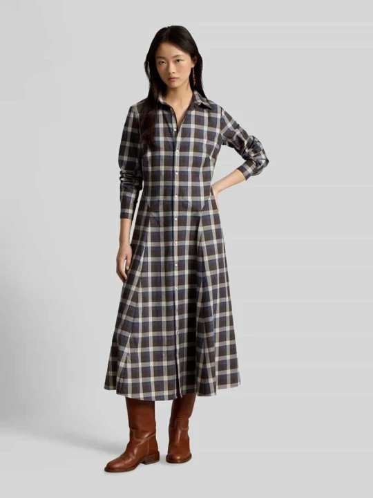 Zdjęcie produktu Sukienka midi z czystej bawełny Polo Ralph Lauren Średniobrązowy