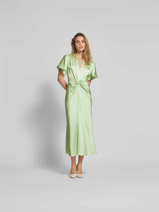 Zdjęcie produktu Sukienka midi z czystej wiskozy Victoria Beckham Jasnozielony