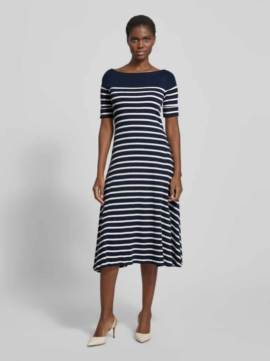 Zdjęcie produktu Sukienka midi z dekoltem w łódkę Model 'MUNZIE' Lauren Ralph Lauren Granatowy