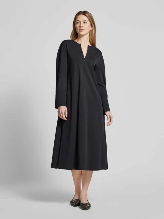 Zdjęcie produktu Sukienka midi z dekoltem w serek model ‘RAPACE’ MM By Max Mara Czarny