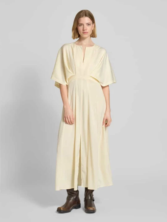 Zdjęcie produktu Sukienka midi z dekoltem w serek model 'VIANNA' CPH MUSE Jasnożółty