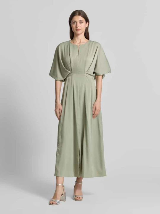 Zdjęcie produktu Sukienka midi z dekoltem w serek model 'VIANNA' CPH MUSE Trawiasty zielony
