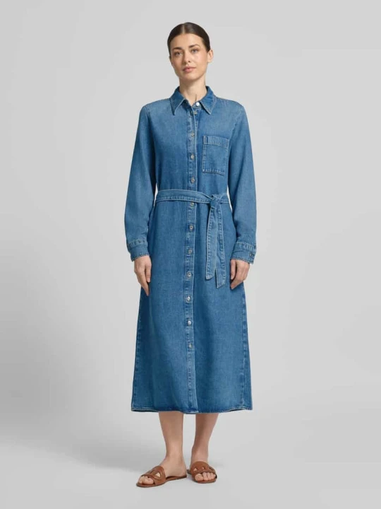 Zdjęcie produktu Sukienka midi z denimu z mieszanki lyocellu i bawełny Marc O'Polo Jeansowy niebieski