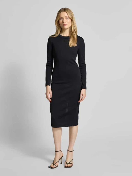 Zdjęcie produktu Sukienka midi z detalem z logo Armani Exchange Czarny