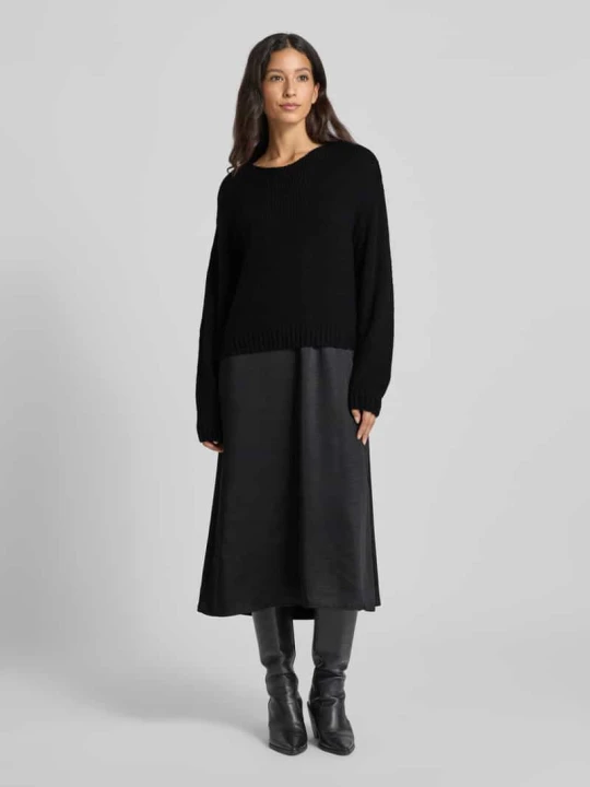 Zdjęcie produktu Sukienka midi z efektem dwóch warstw ROBE LÉGÈRE Czarny