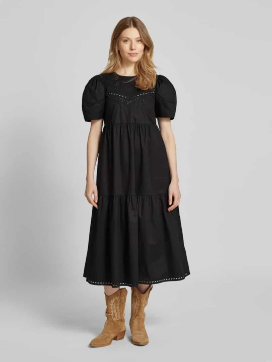Zdjęcie produktu Sukienka midi z haftem angielskim Scotch & Soda Czarny