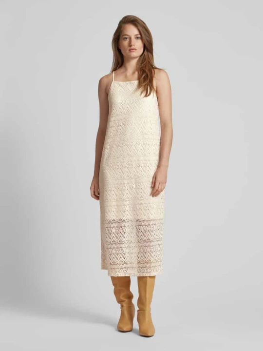 Zdjęcie produktu Sukienka midi z koronką szydełkową model ‘MAYA’ Vero Moda Beżowy
