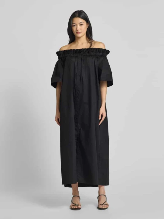 Zdjęcie produktu Sukienka midi z listwą guzikową model ‘SHIRLEY-DRESS’ CPH MUSE Czarny